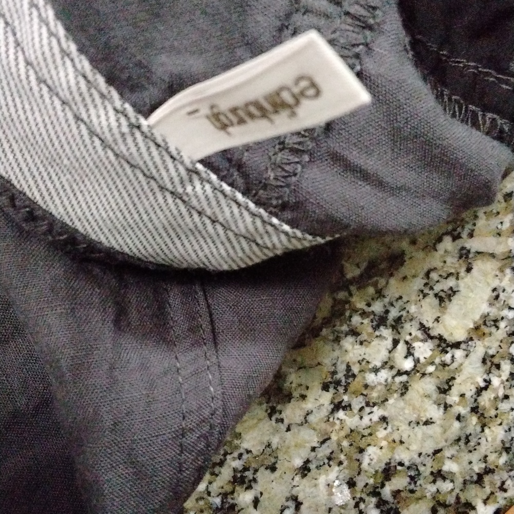 Black Casual Pants Side Pockets &Back Belt W18 L32 R13 Linen - Picture 4 of 4